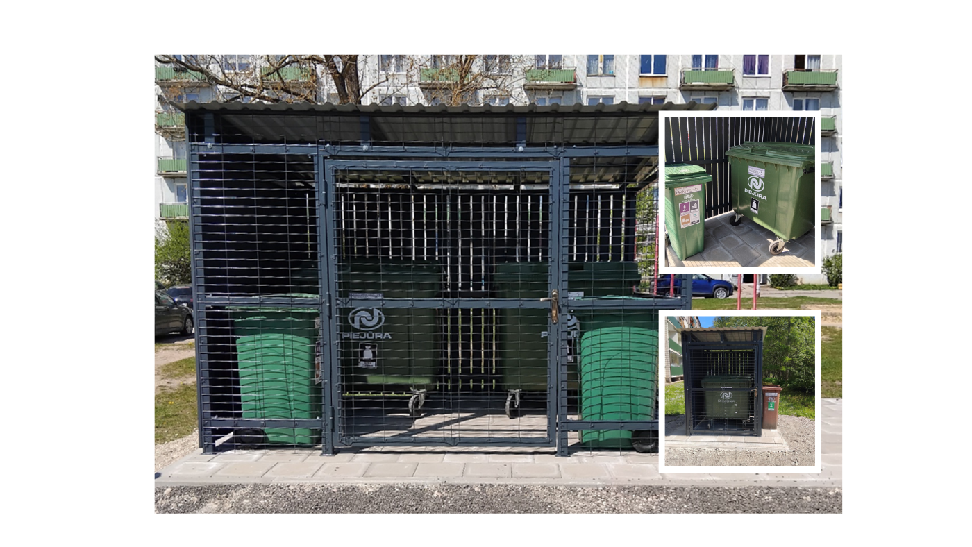 Manas MĀJAS slēdzami atkritumu konteineru laukumi