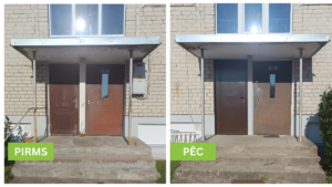 Manas MĀJAS Ventspils - kāpņu telpas un pagraba durvju nomaiņa