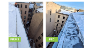 Jumta tīrīšana no sniega un ledus