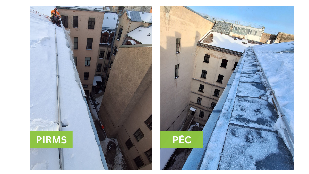 Jumta tīrīšana no sniega un ledus